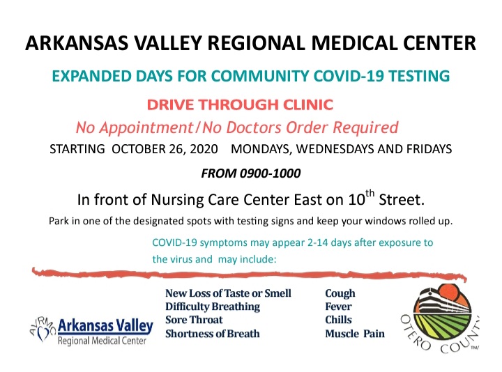 AVRMC covid testing flyer 