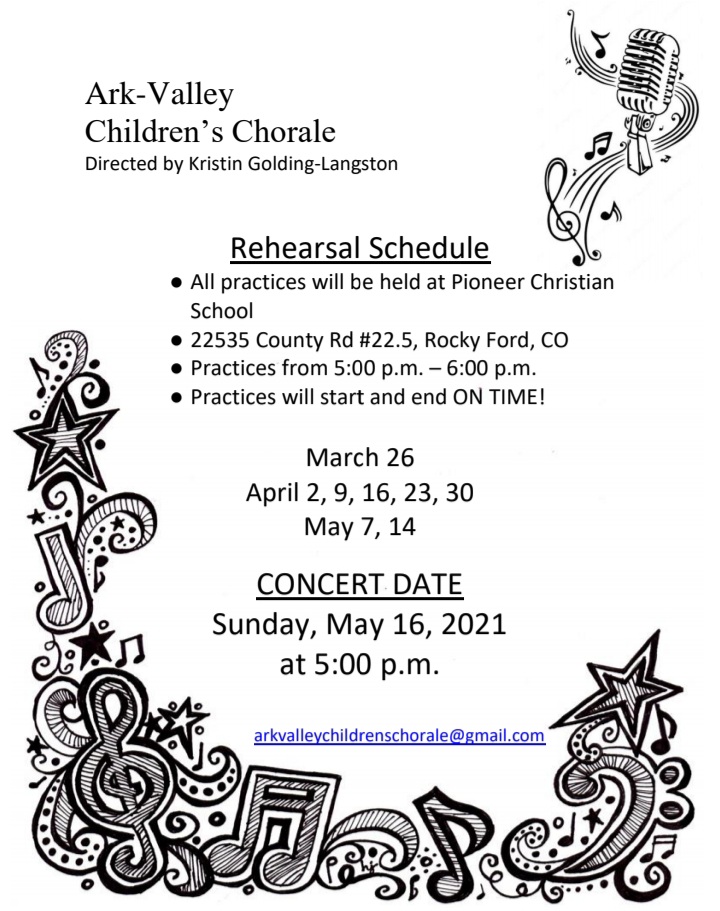 Ark Valley Children's Chorale Schedule 