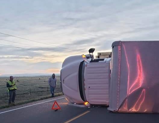 Rocky Ford Fire Department Hwy 10 Box Truck Rollover SECO News seconews.org