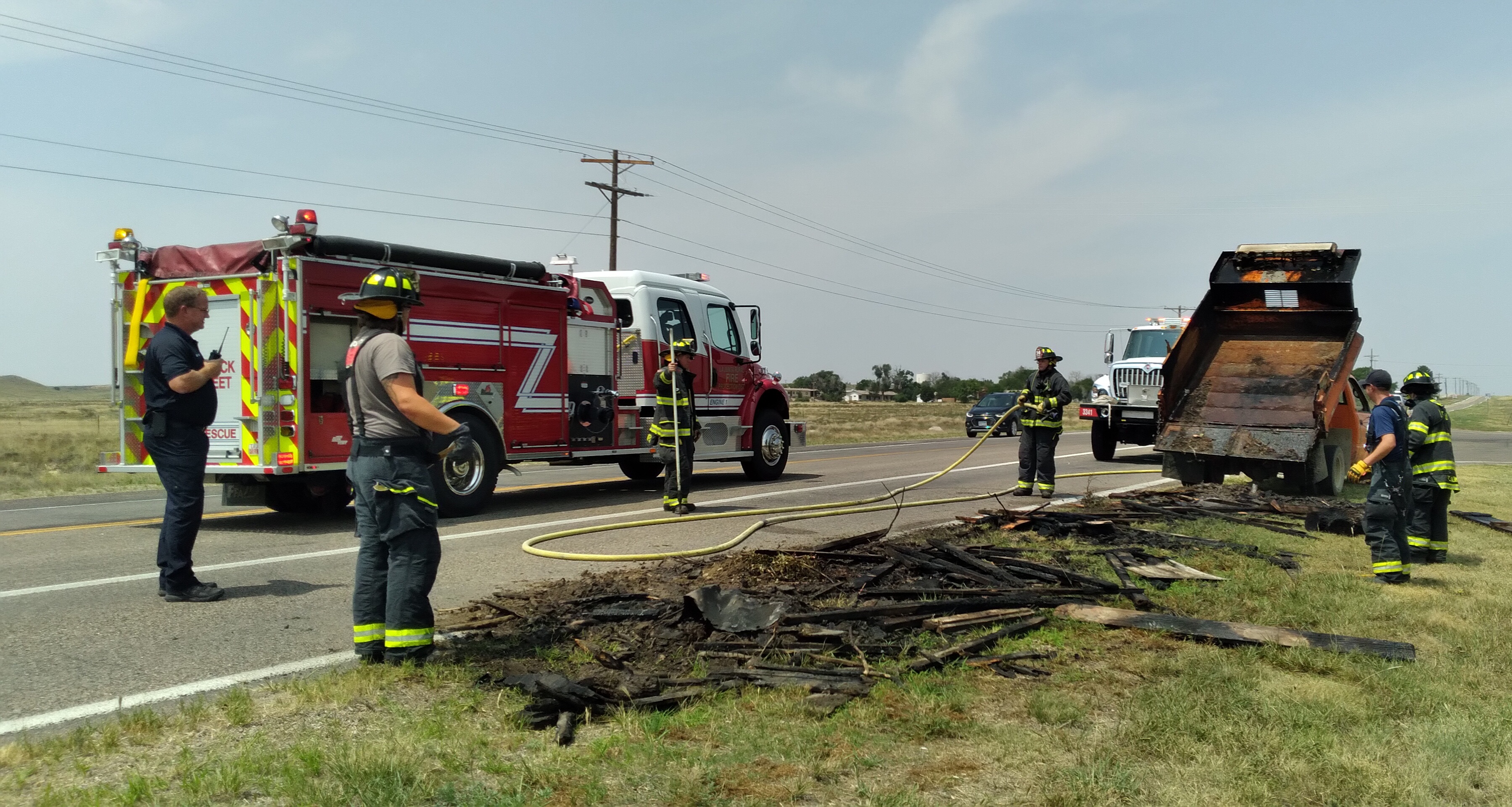 LJFD Dump truck bed fire SECO News seconews.org