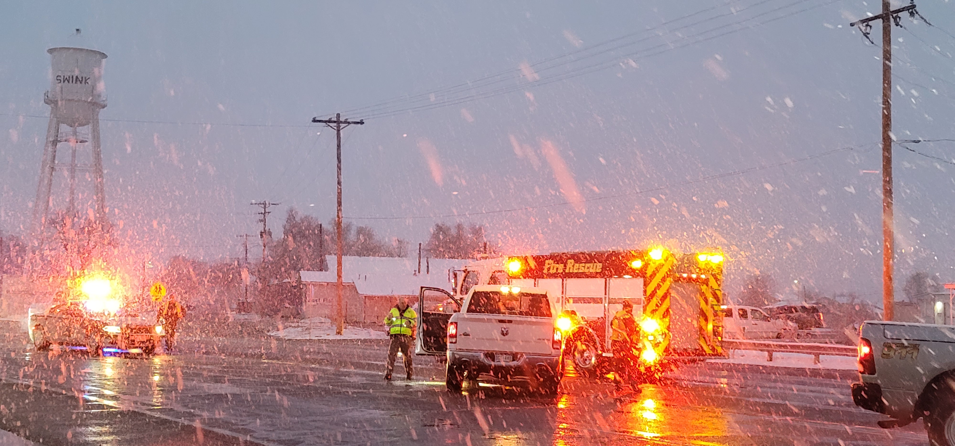 Dodge Truck VS Chevy Truck at Hwy 50 and Columbia Ave in Swink