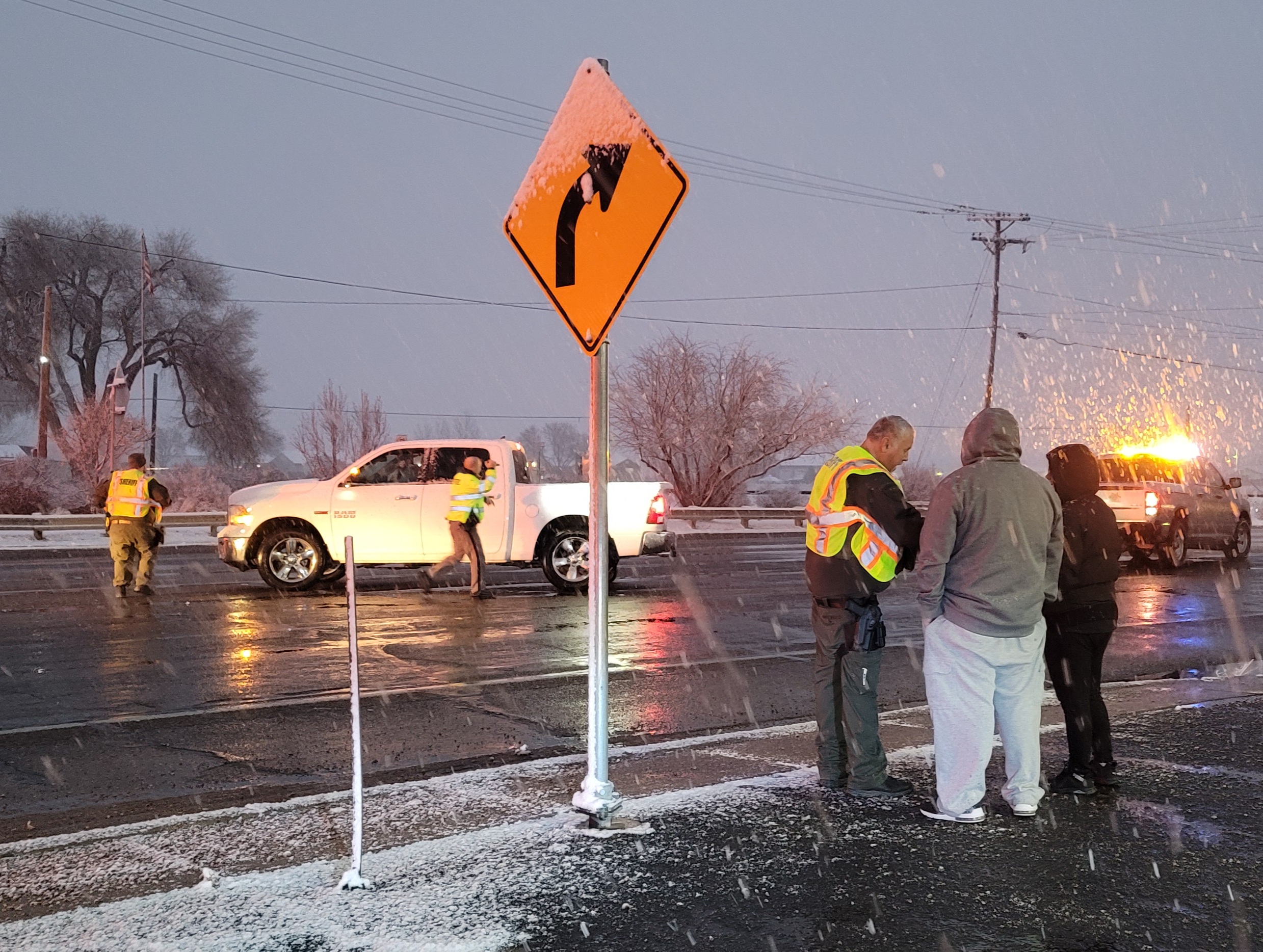 Dodge Truck VS Chevy Truck at Hwy 50 and Columbia Ave in Swink