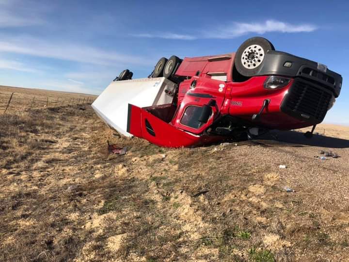 La Junta Fire Department LJFD Semi Rollover